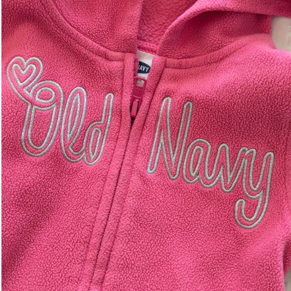 Old Navy Girls Pink Hooded Zip Fleece size 4T - Picture 2 of 4